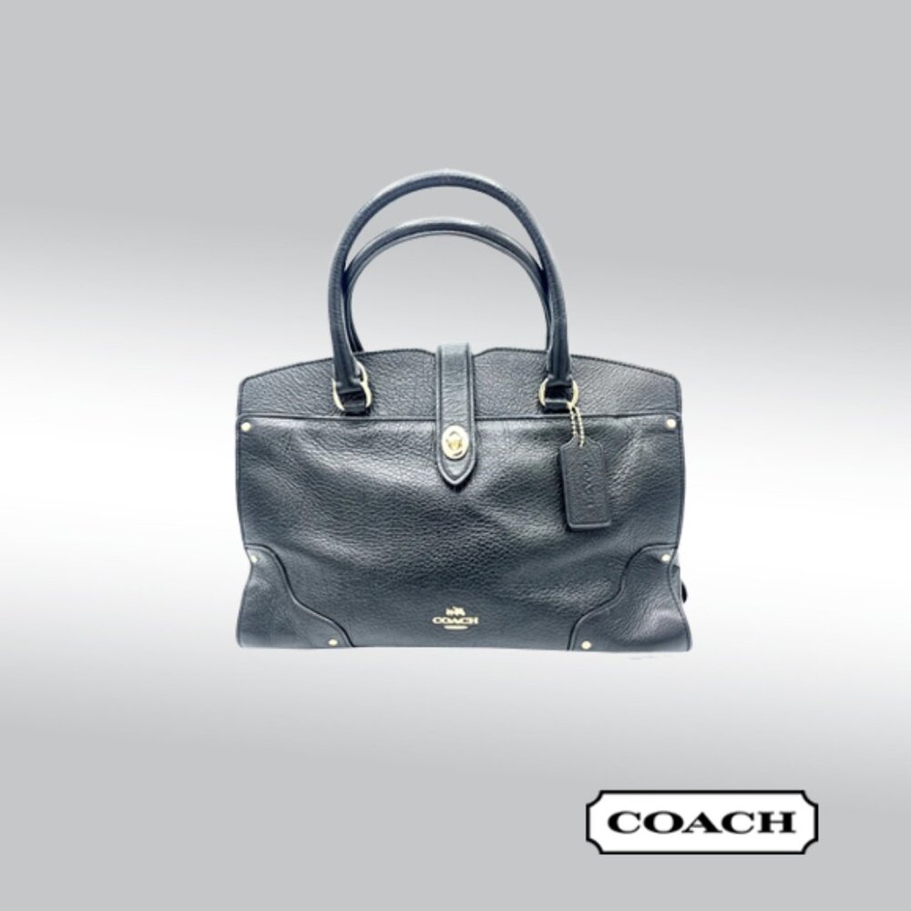 Coach Mercer Satchel 30 – Black Leather (Style 47575)